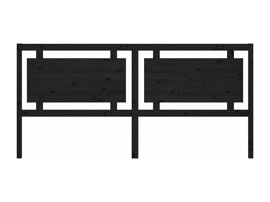 Kopfteil für Bett | Bett-Kopfteil Schwarz 205,5x4x100 cm Massivholz Kiefer -MN558617