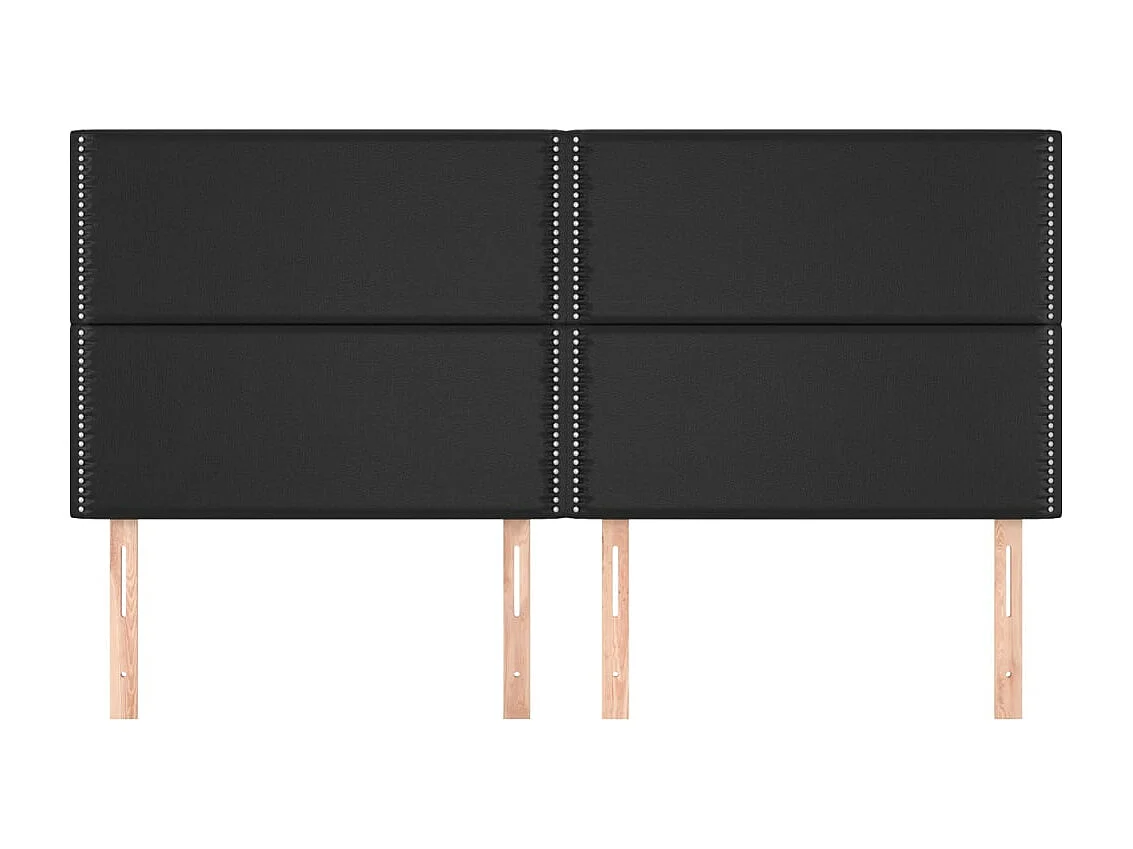 4er Kopfteil für Bett | Bett-Kopfteile Schwarz 80x5x78/88 cm Kunstleder -MN252399
