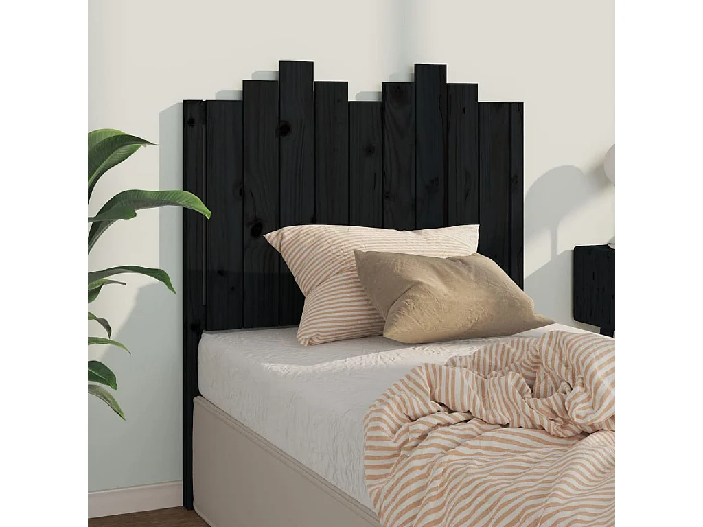Kopfteil für Bett | Bett-Kopfteil Schwarz 96x4x110 cm Massivholz Kiefer -MN631321