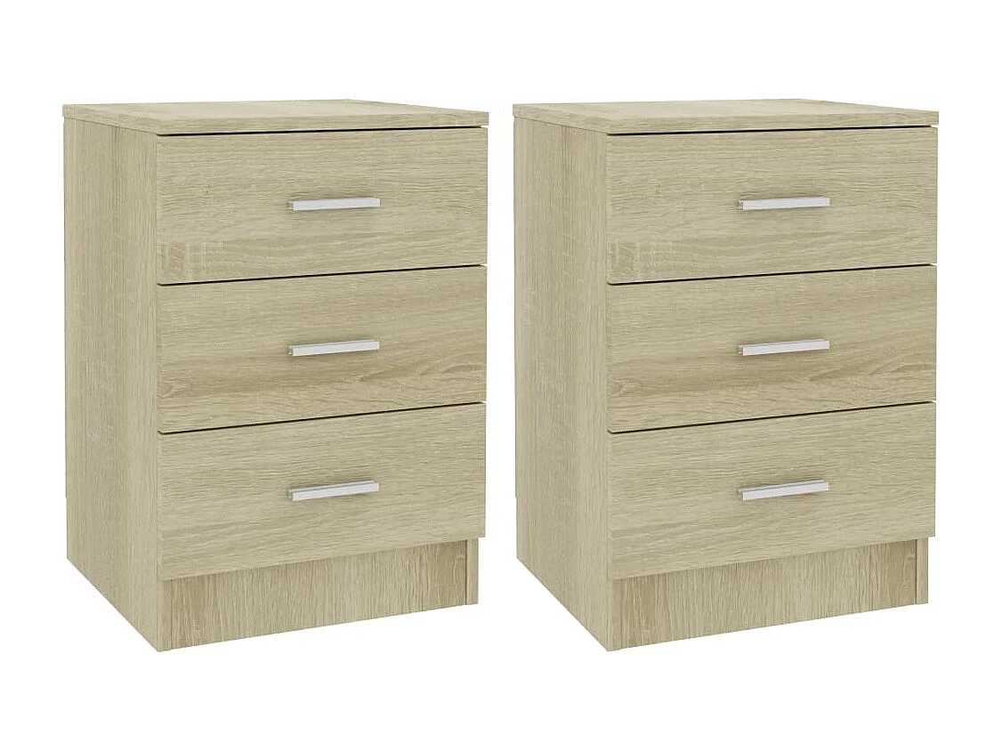2er-Set Nachttische Nachtschrank Sonoma-Eiche 38x35x56 cm Holzwerkstoff -RN32905