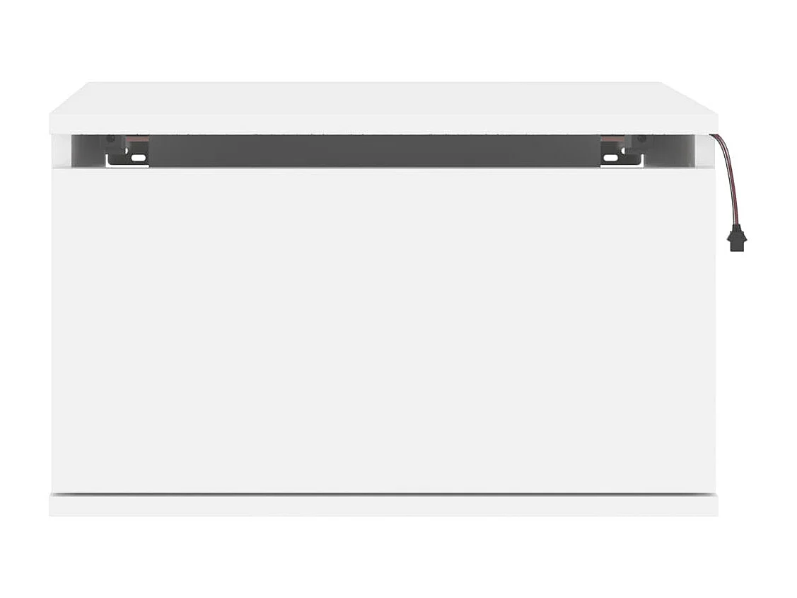 Wand-Nachttisch Nachtschrank mit LED-Leuchten Weiß -RN63649