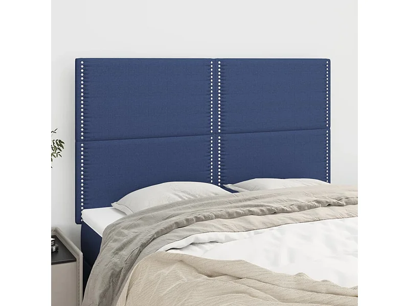 4er Kopfteil für Bett | Bett-Kopfteile Blau 72x5x78/88 cm Stoff -MN839848