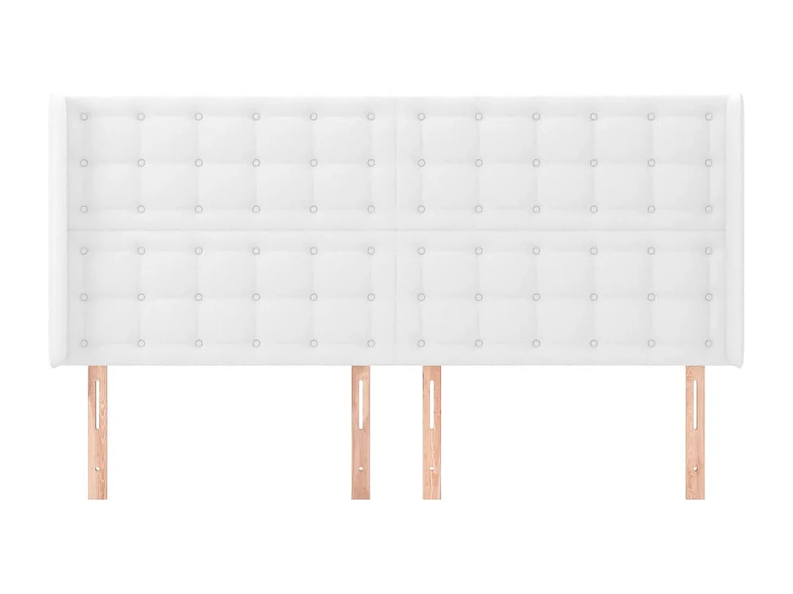 Kopfteil für Bett | Bett-Kopfteil mit Ohren Weiß 183x16x118/128 cm Kunstleder -MN295079