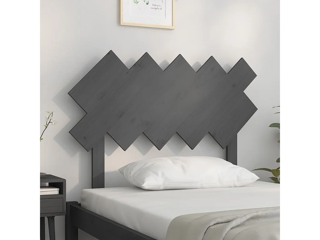 Kopfteil für Bett | Bett-Kopfteil Grau 104x3x80,5 cm Massivholz Kiefer -MN225830
