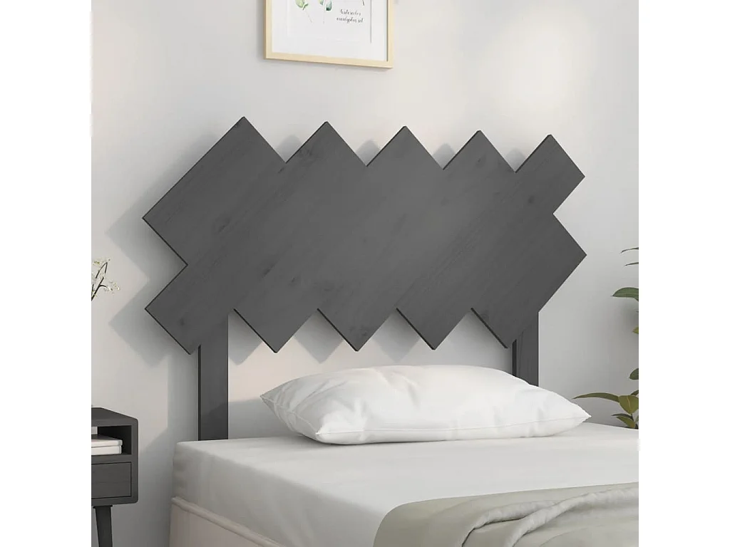 Kopfteil für Bett | Bett-Kopfteil Grau 104x3x80,5 cm Massivholz Kiefer -MN225830