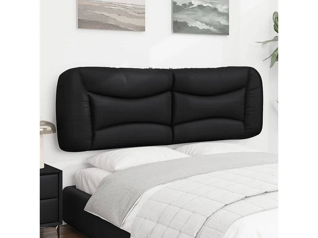 Kopfteil für Bett | Bett-Kopfteil-Kissen Schwarz 160 cm Kunstleder -MN191246
