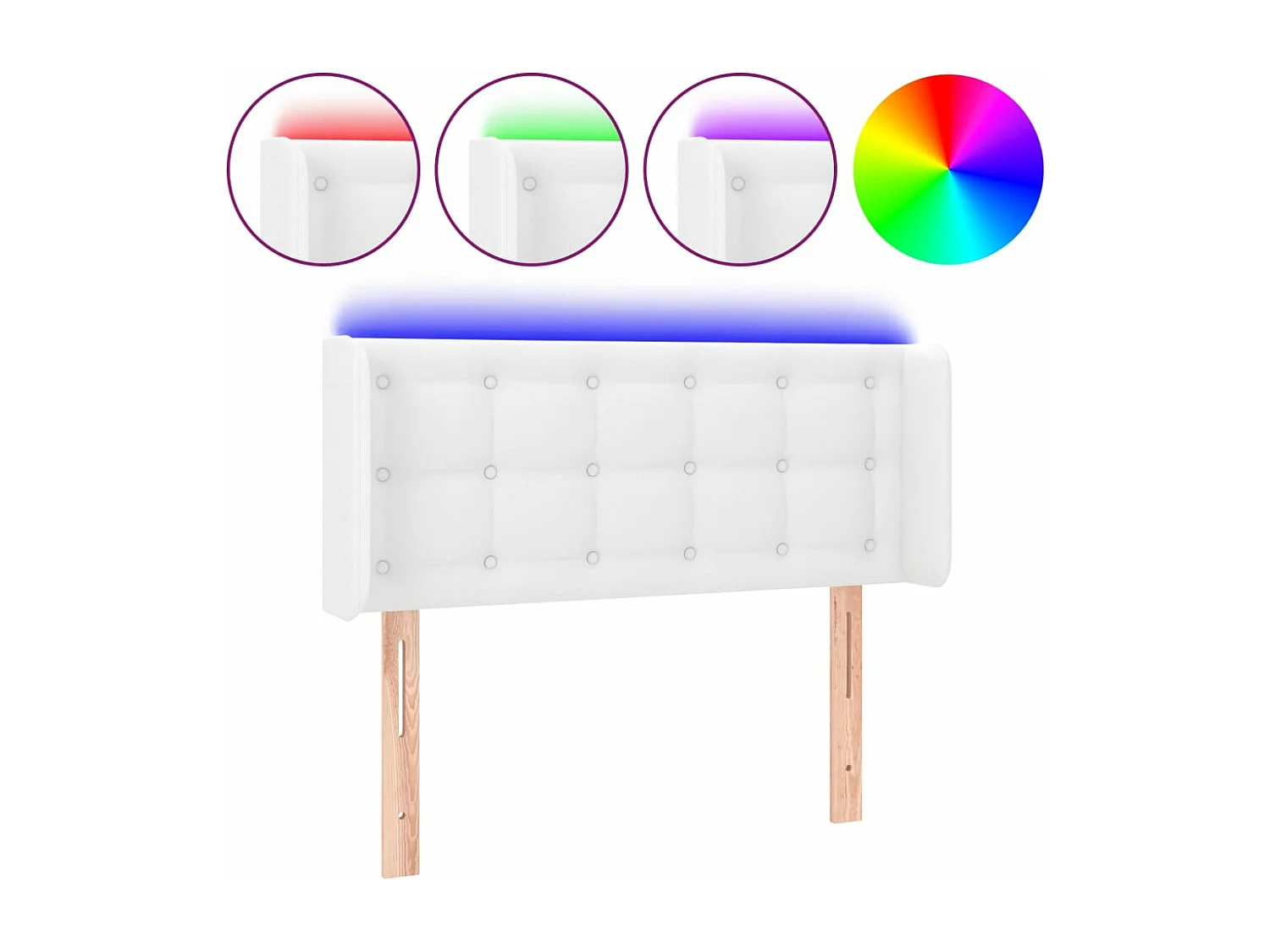 LED - Kopfteil für Bett | Bett-Kopfteil Weiß 83x16x78/88 cm Kunstleder -MN593257