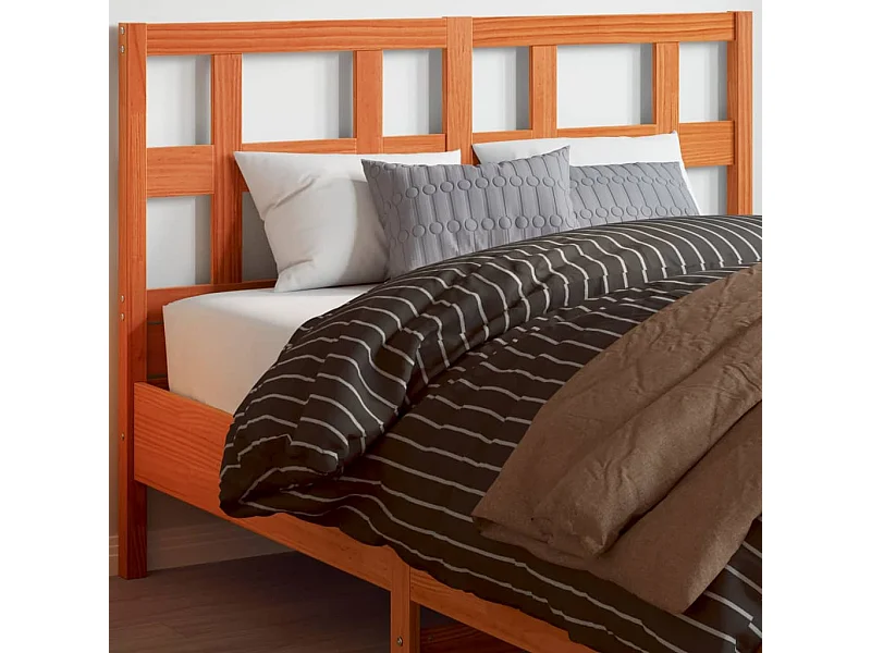 Kopfteil für Bett | Bett-Kopfteil Wachsbraun 135 cm Massivholz Kiefer -MN906293