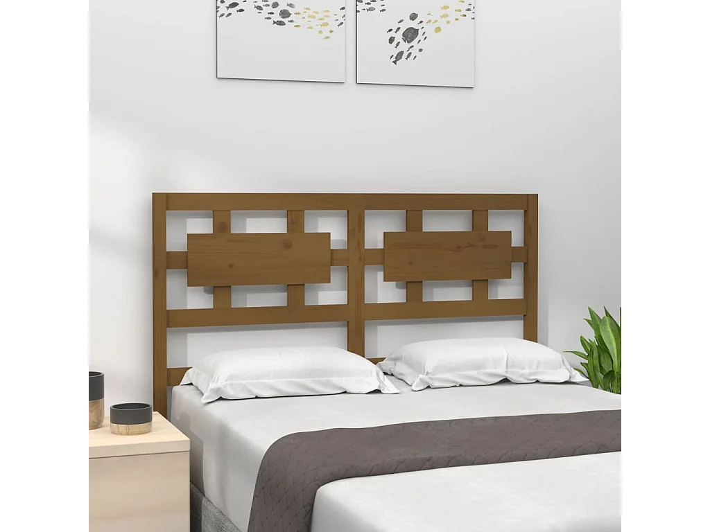 Kopfteil für Bett | Bett-Kopfteil Honigbraun 125,5x4x100 cm Massivholz Kiefer -MN634087