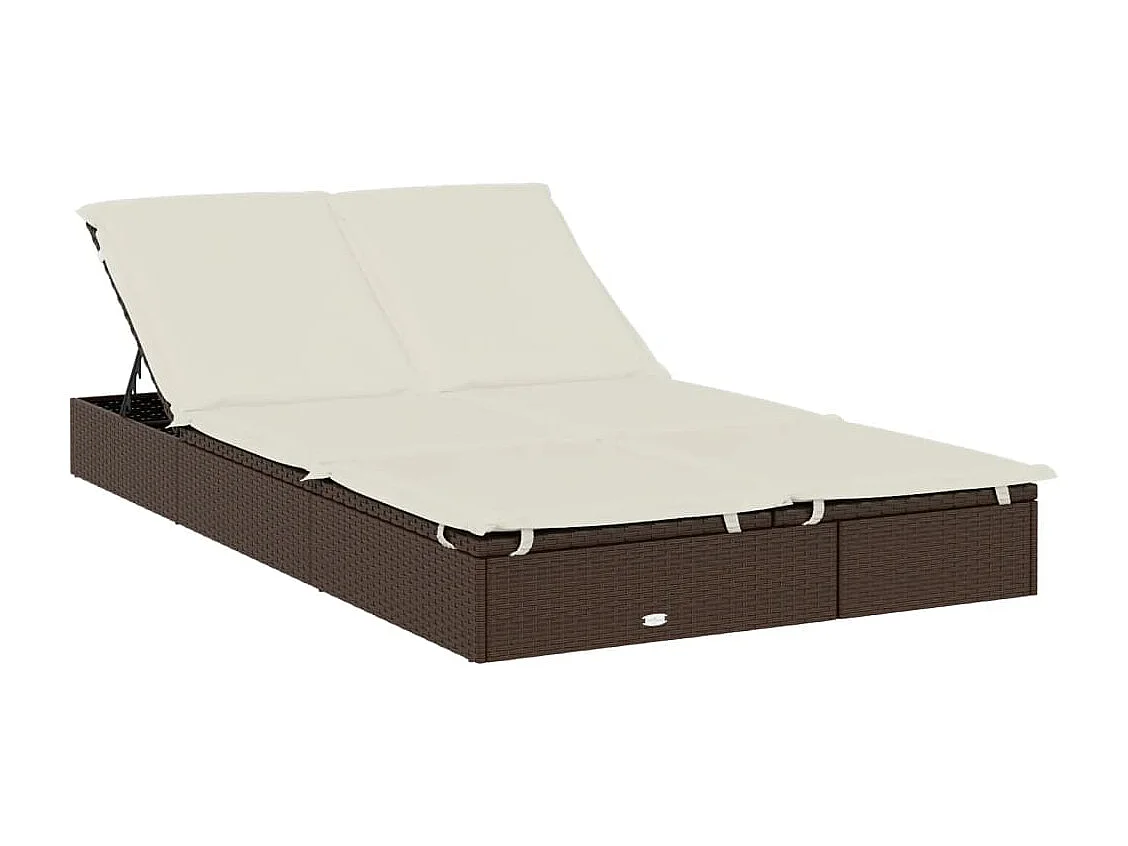 Bain de soleil 2 places avec toit rond marron 211x112x140 cm REO92446