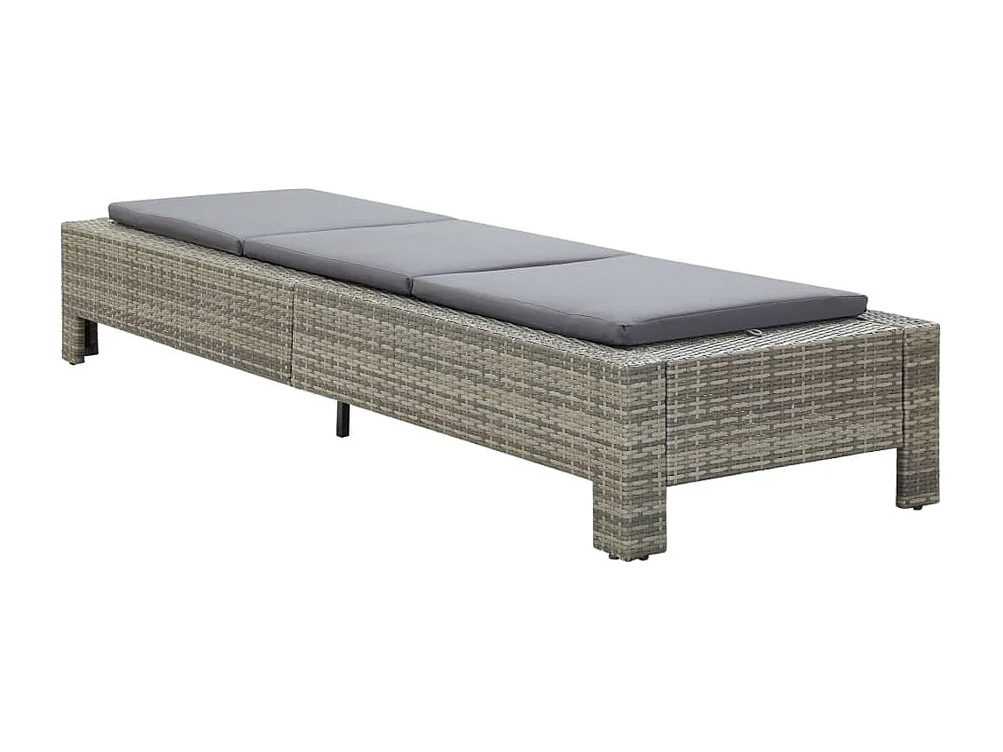Bain de soleil avec coussin Gris Résine tressée REO87220