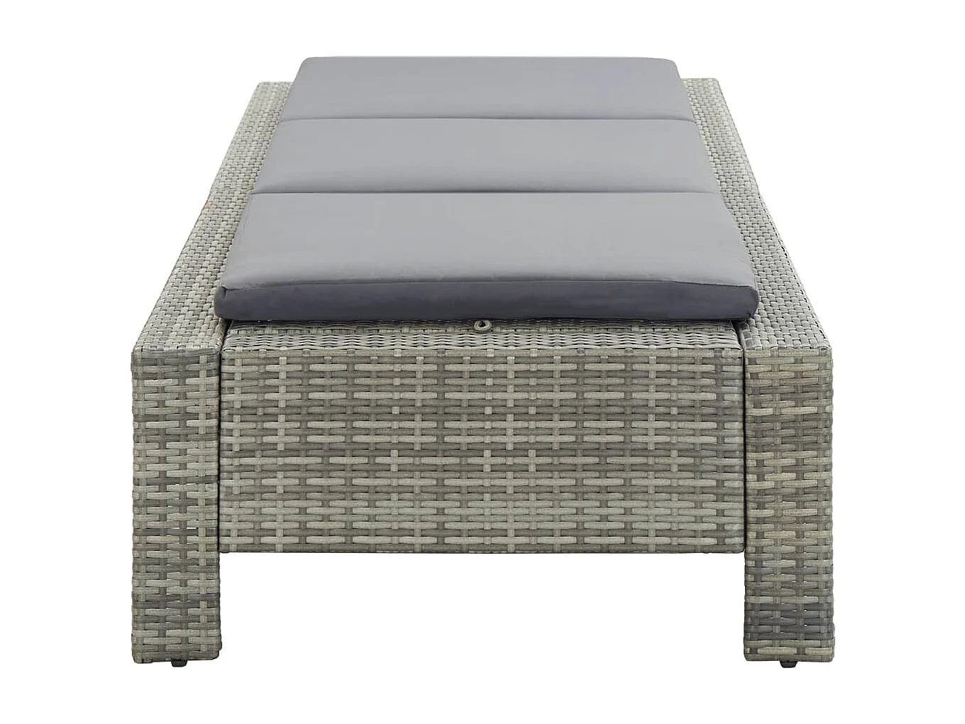 Bain de soleil avec coussin Gris Résine tressée REO87220