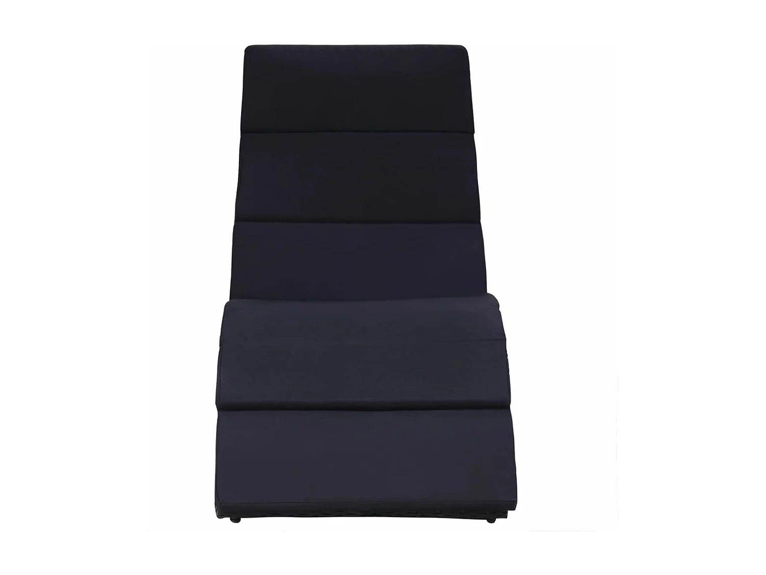 Bain de soleil avec coussin Résine tressée Noir REO36696