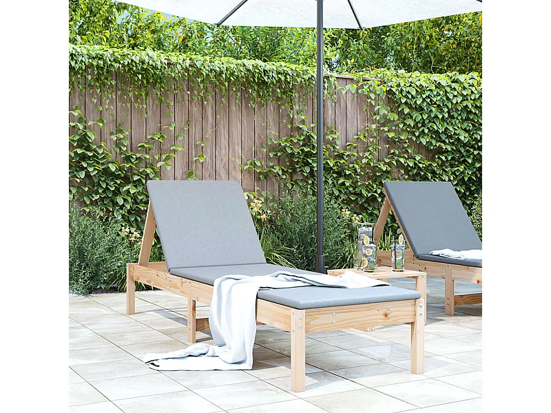 Bain de soleil 199,5x60x74 cm bois massif de pin REO90595