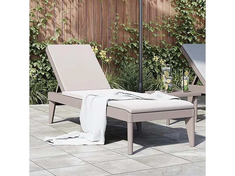 Tumbona de PP capuchino 186x60x29 cm ES307422