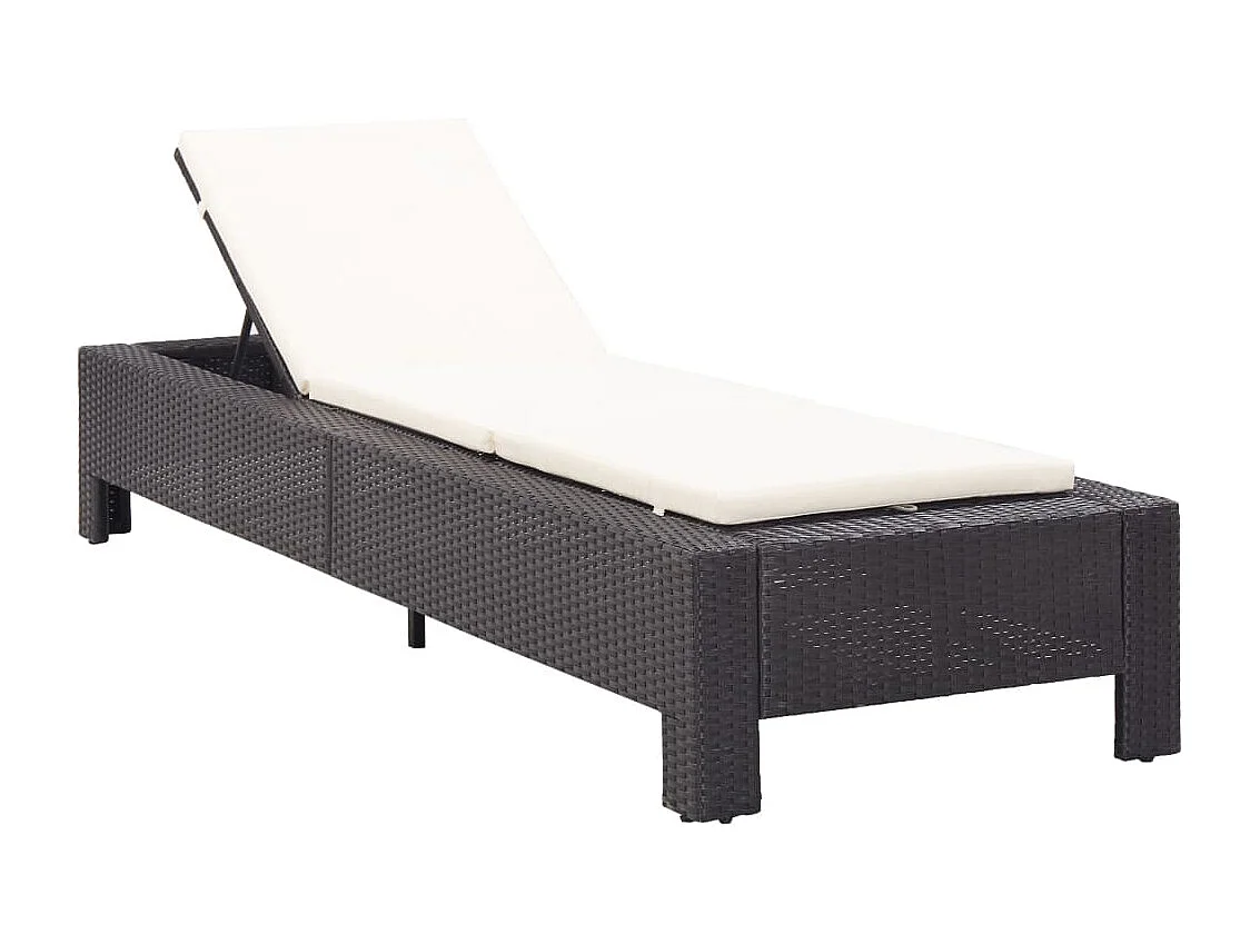 Bain de soleil avec coussin Noir Résine tressée REO97078