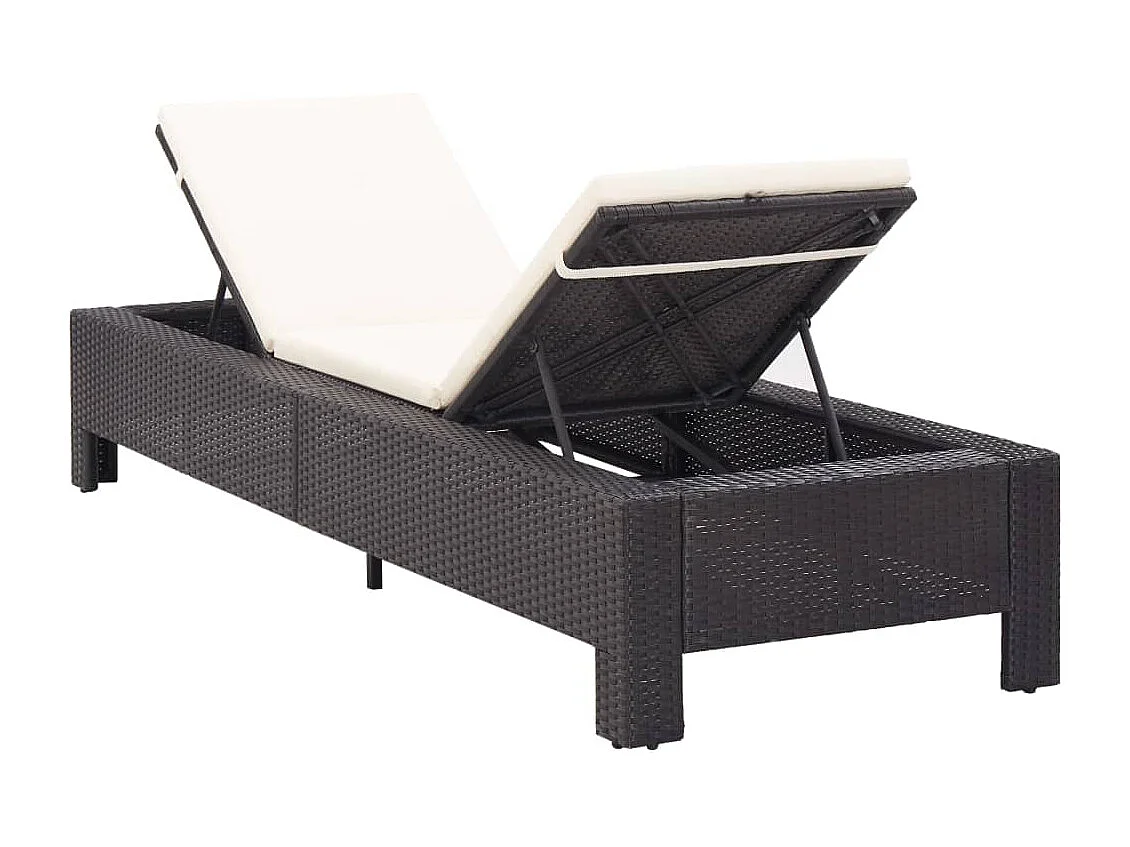 Bain de soleil avec coussin Noir Résine tressée REO97078