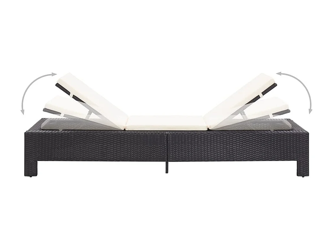 Bain de soleil avec coussin Noir Résine tressée REO97078