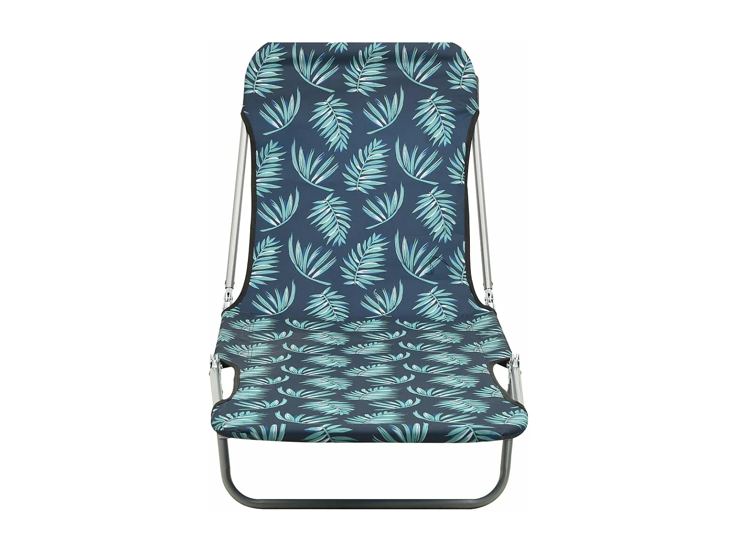 Bains de soleil pliables 2 pcs Acier et tissu Motif de feuilles REO34069