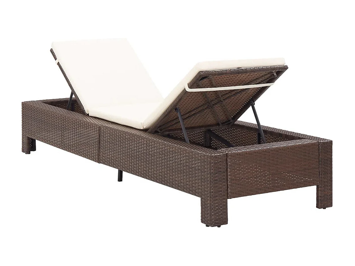 Bain de soleil avec coussin Marron Résine tressée REO52428