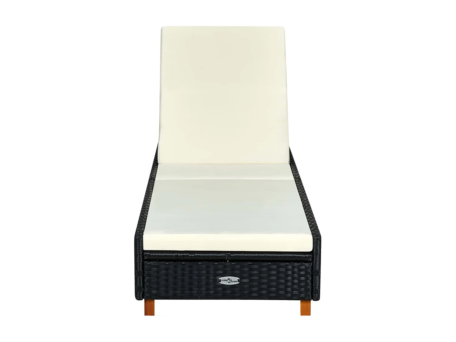 Bain de soleil avec coussin Résine tressée Noir REO56028