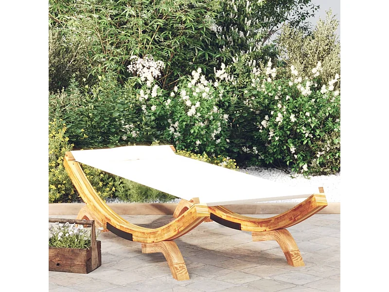 Tumbona de madera maciza curvada crema 100x188,5x44 cm ES895418