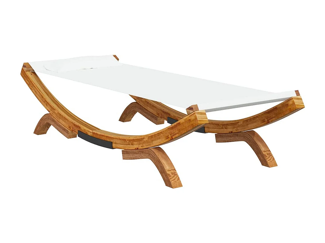 Bain de soleil 100x188,5x44 cm Bois courbé massif Crème REO86341