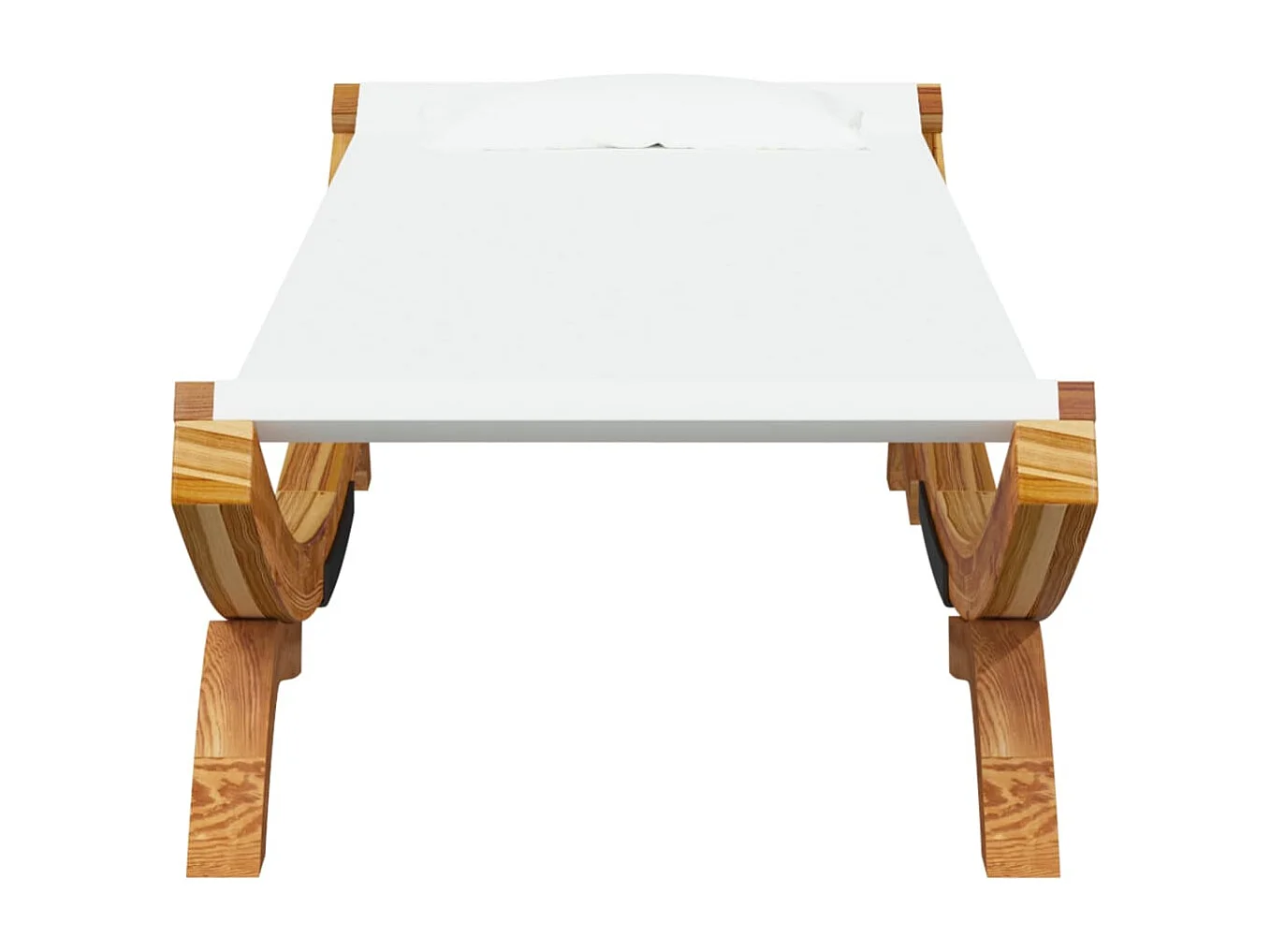 Tumbona de madera maciza curvada crema 100x188,5x44 cm ES895418