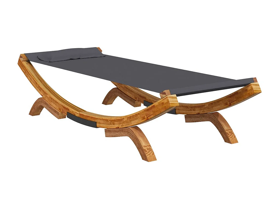Tumbona con dosel madera curvada gris antracita 100x188,5x44 cm ES553022
