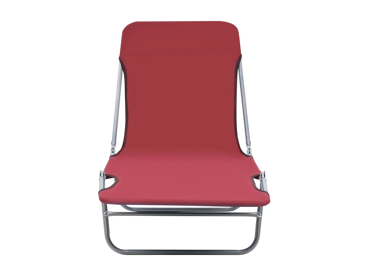 Bains de soleil pliables 2 pcs Acier et tissu Rouge REO57945