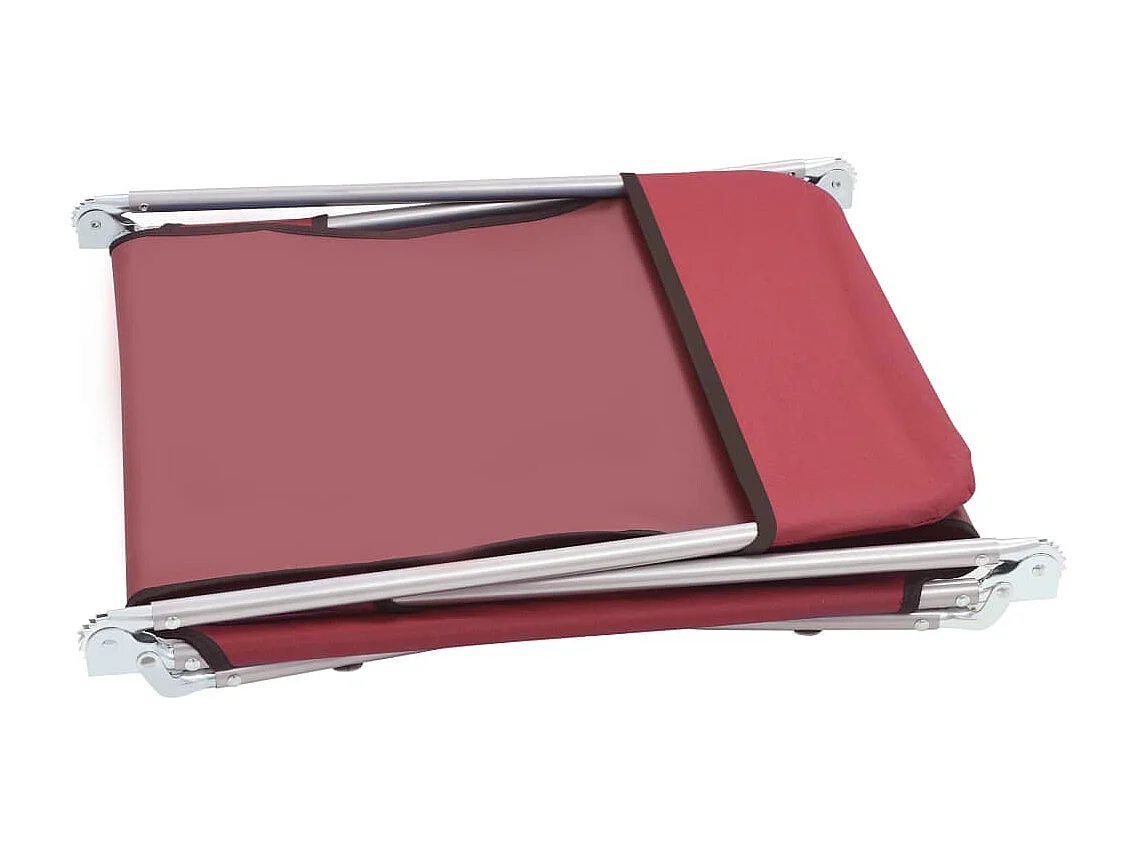 Bains de soleil pliables 2 pcs Acier et tissu Rouge REO57945