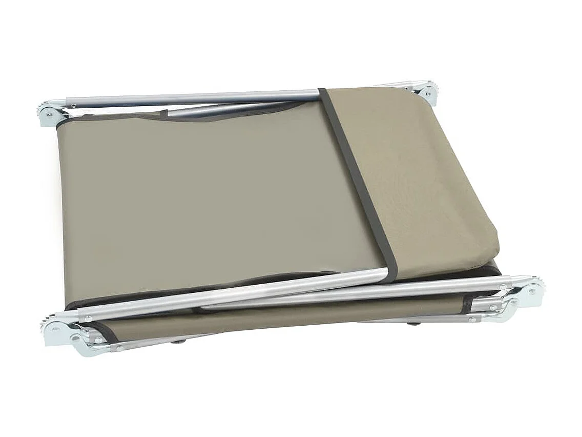 Ligbedden inklapbaar 2 st staal en stof taupe NL299945