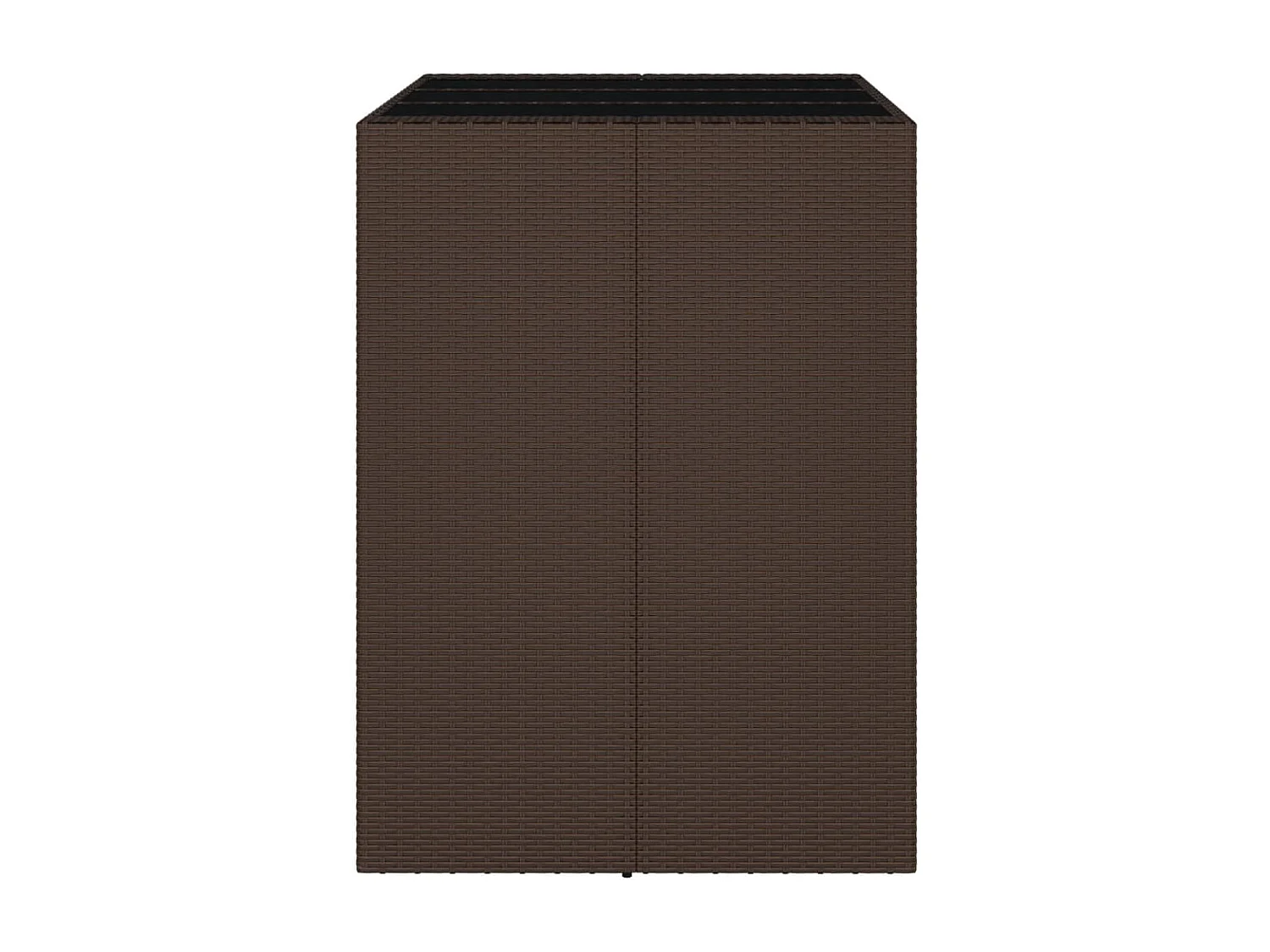 Móvel de bar com tampo de vidro 105x80x110 cm vime PE castanho PT442070