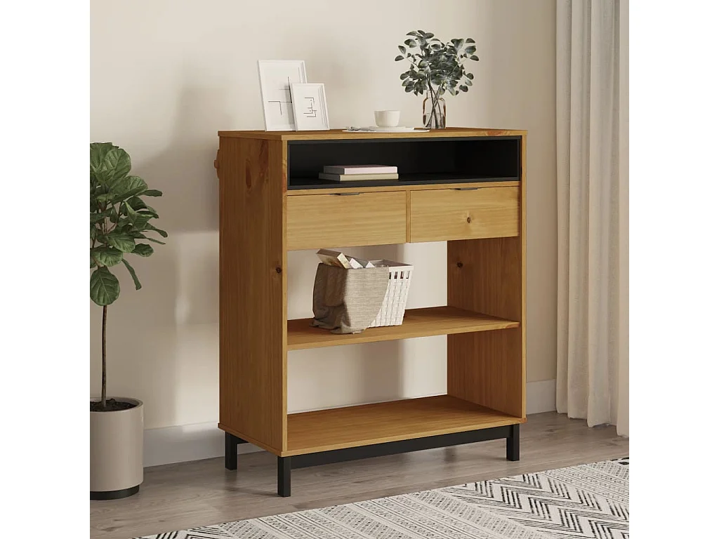 Meuble de bar FLAM 92x45x110 cm bois massif Pin GHR38843