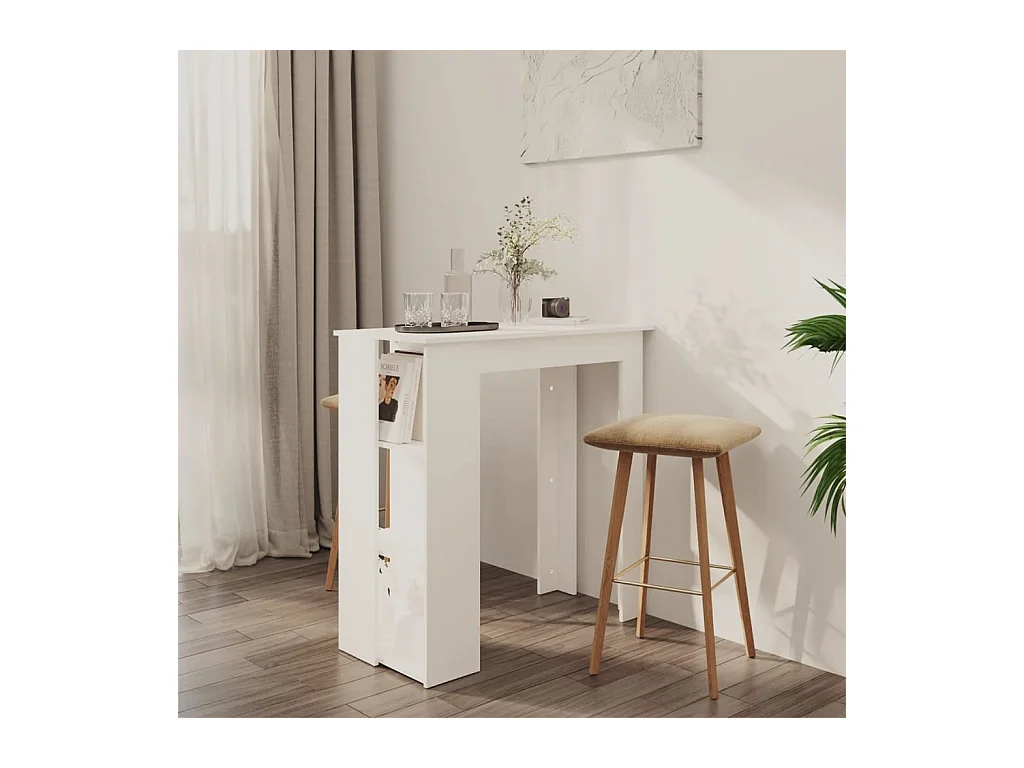 Meuble de bar avec étagère Blanc 102x50x103,5 cm Aggloméré GHR20289
