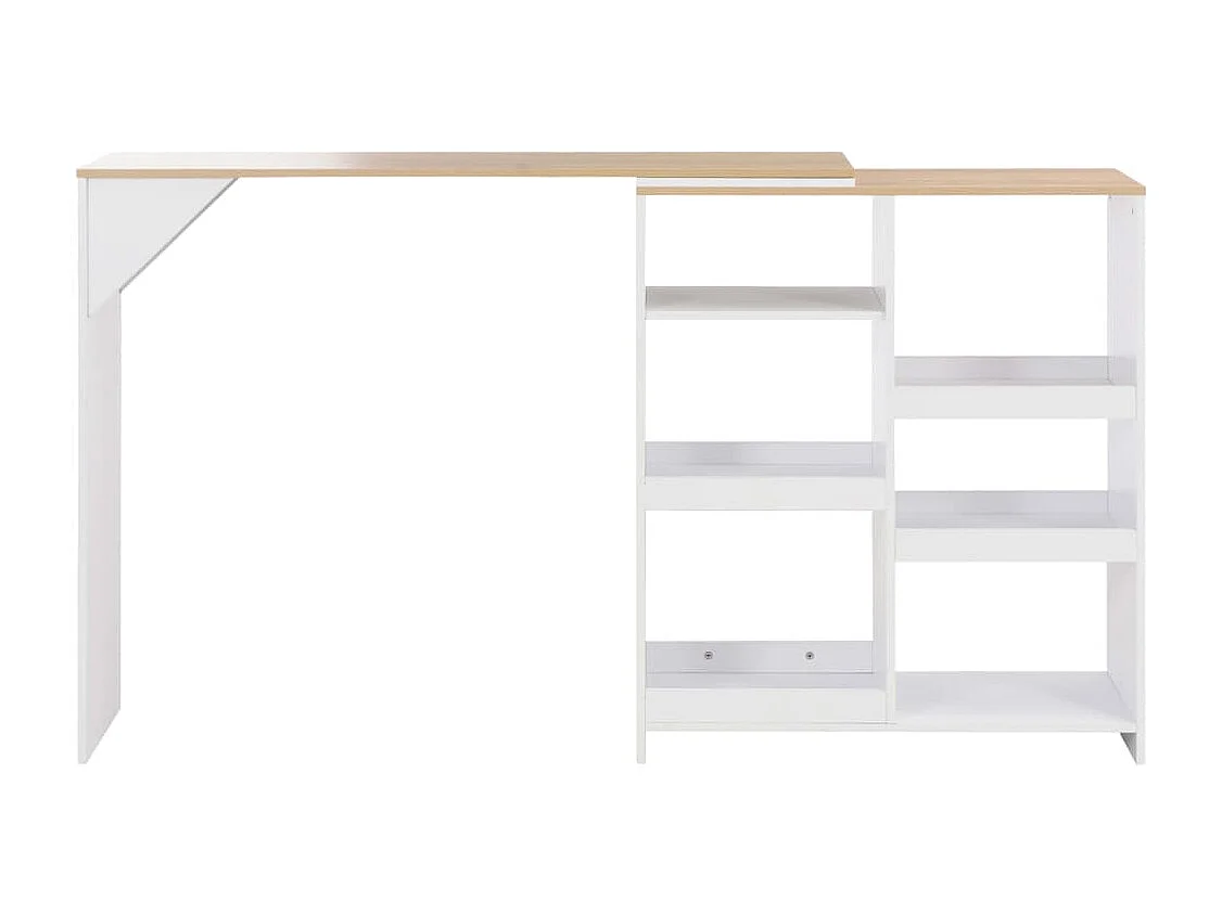 Meuble de bar avec Meublette amovible Blanc 138x39x110 cm GHR11685