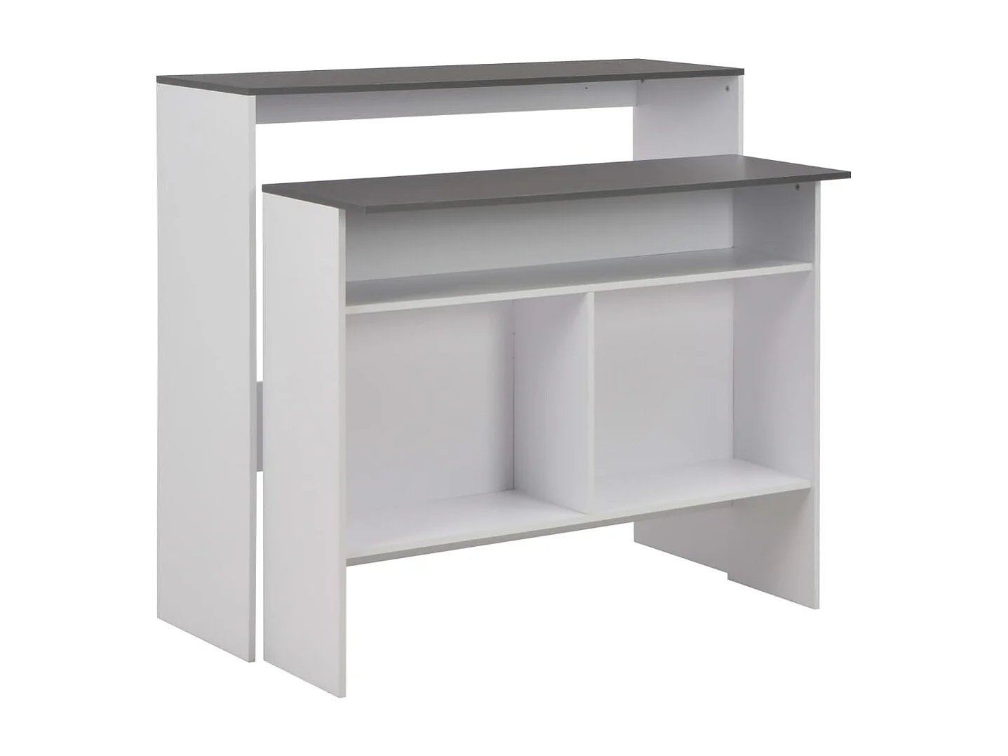 Bartafel met 2 tafelbladen 130x40x120 cm wit en grijs NL364723