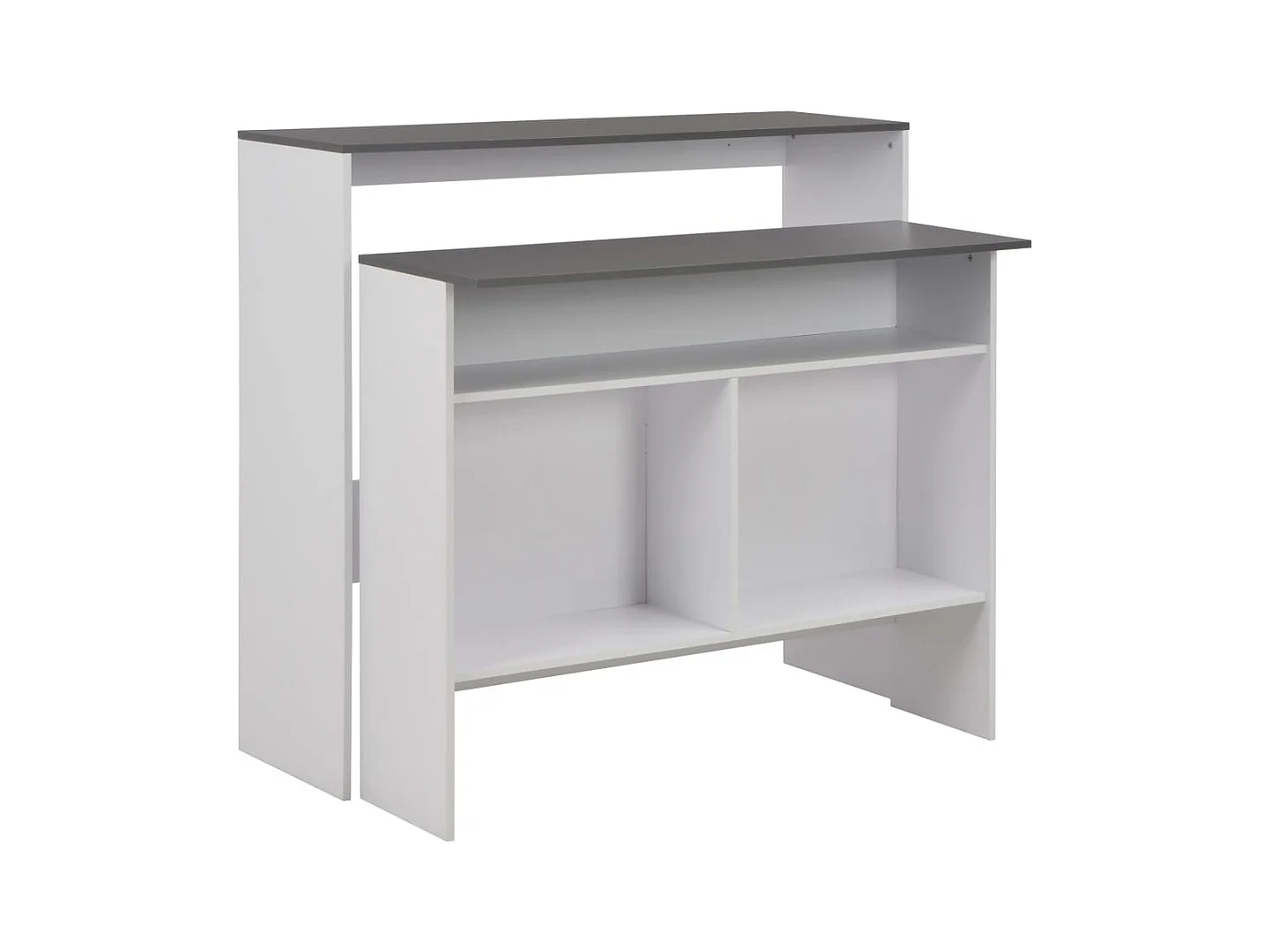 Meuble de bar avec 2 dessus de Meuble Blanc et gris 130x40x120 cm GHR25481