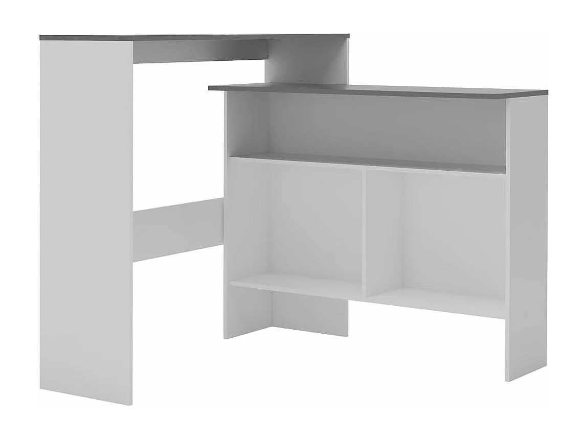 Meuble de bar avec 2 dessus de Meuble Blanc et gris 130x40x120 cm GHR25481