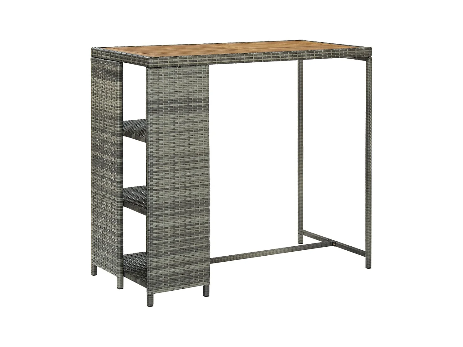 Meuble de bar avec rangement Gris 120x60x110 cm Résine tressée GHR41116