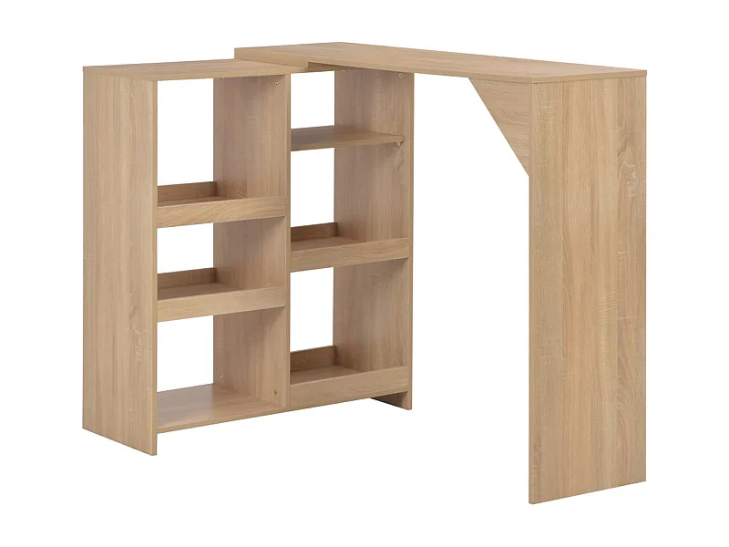 Bartafel met verplaatsbaar schap 138x39x110 cm eikenkleurig NL874433