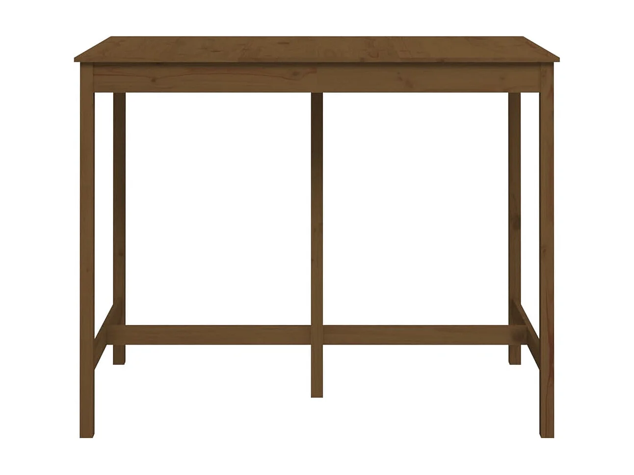 Mesa alta de bar madera maciza de pino marrón miel 140x80x110cm ES582849