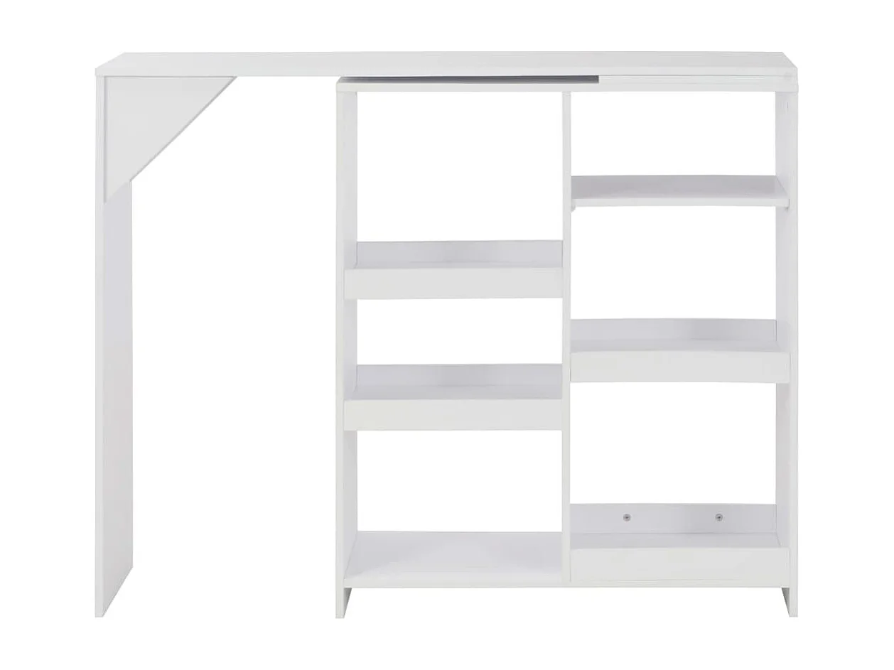 Meuble de bar avec Meublette amovible Blanc 138x39x110 cm GHR14573