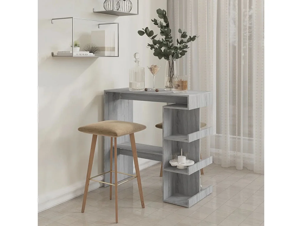 Meuble de bar et étagère de rangement Sonoma gris 100x50x101,5cm GHR66131