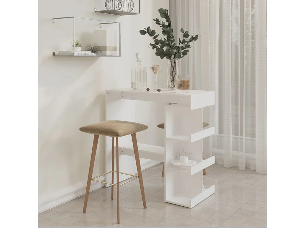 Meuble de bar étagère de rangement Blanc 100x50x101,5 cm GHR75272