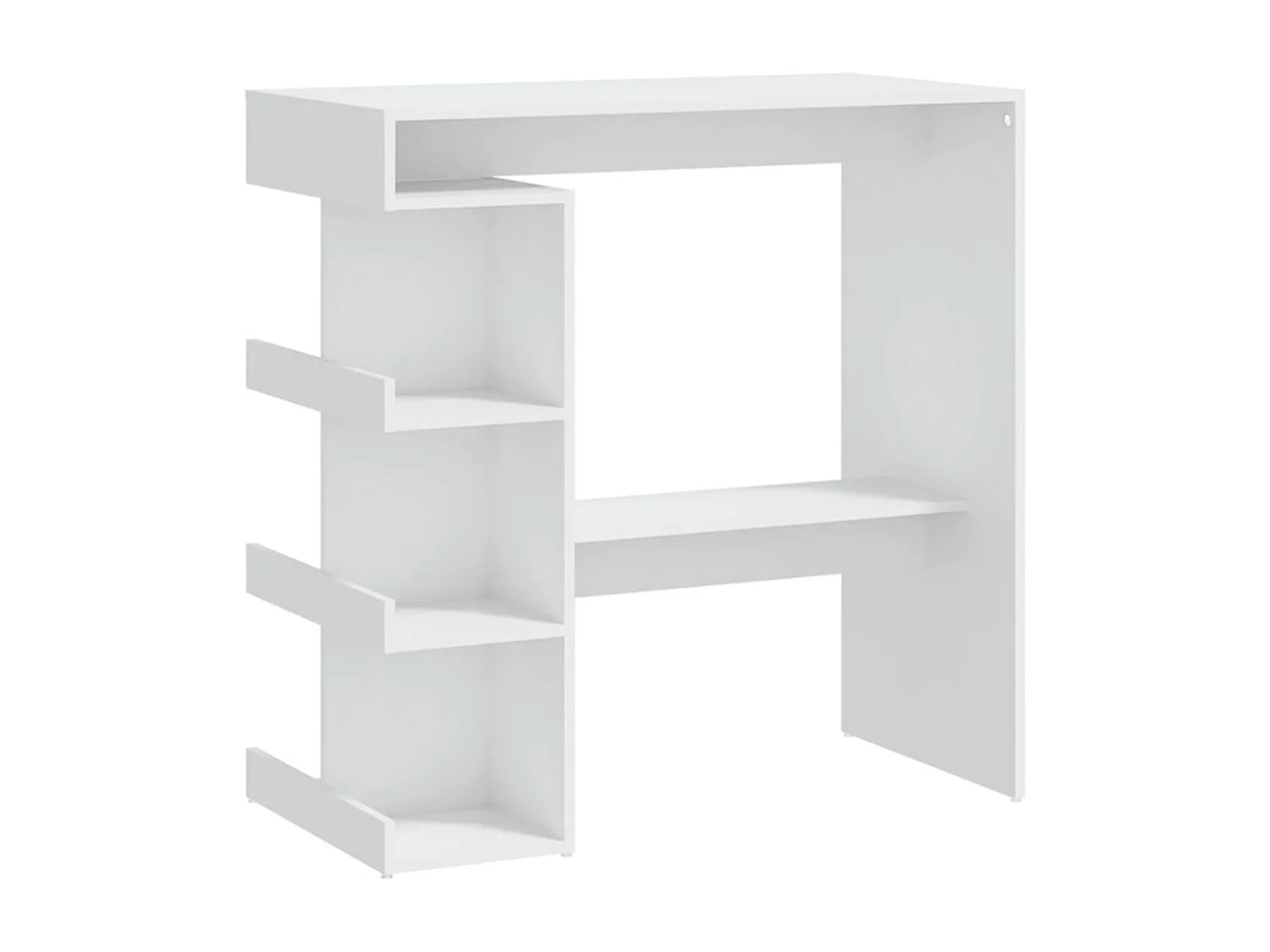 Mesa bar estante almacenaje contrachapada blanco 100x50x101,5cm ES529051