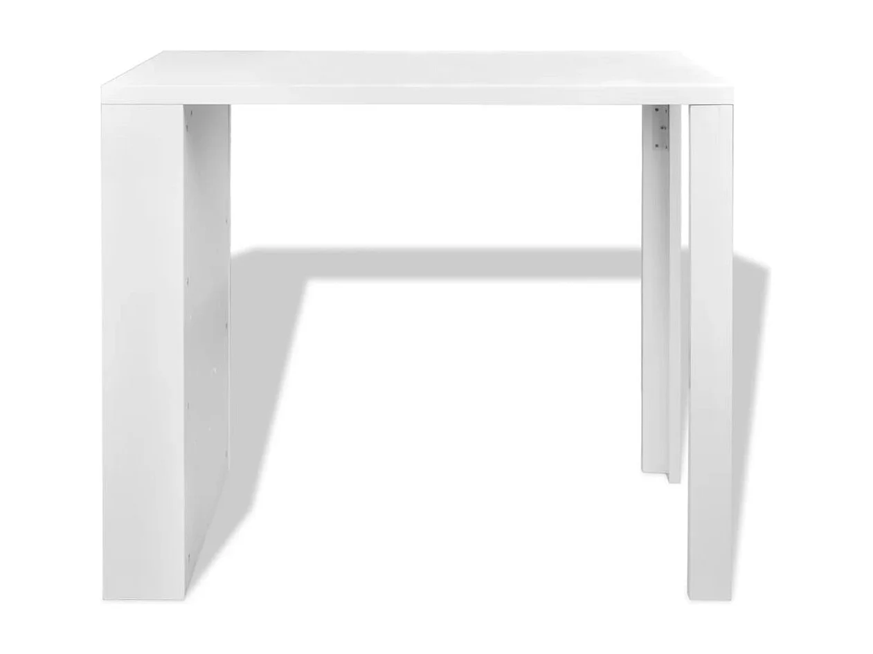 Meuble de bar MDF avec casier à bouteilles Blanc haut brillance GHR43210