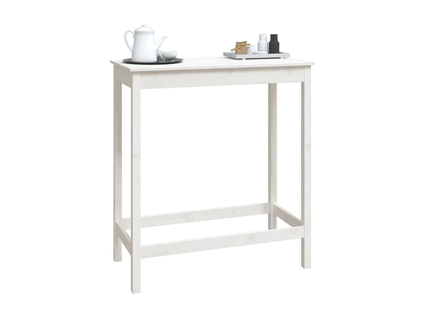 Meuble de bar blanc 100x50x110 cm bois massif de pin GHR87949