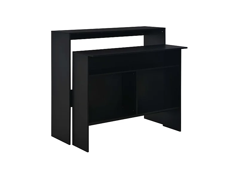 Mesa alta de bar con 2 tableros negro 130x40x120 cm ES467990