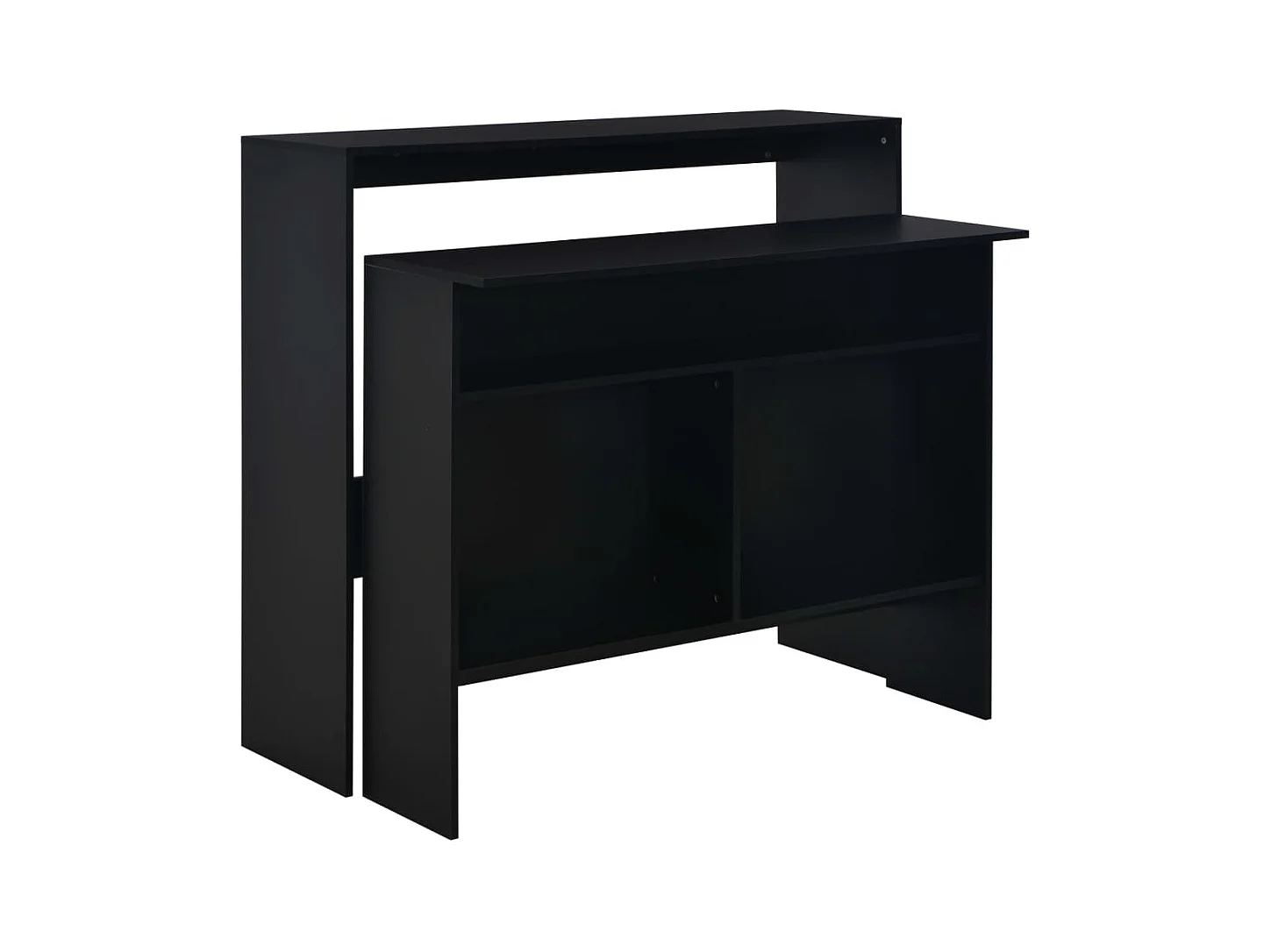 Meuble de bar avec 2 dessus de Meuble Noir 130 x 40 x 120 cm GHR13581
